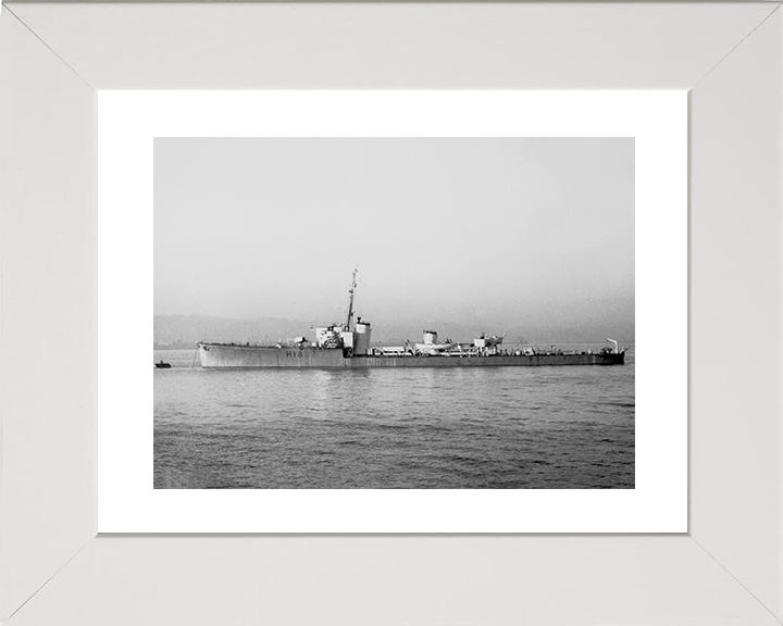 HMS Sabre (H18) Photo Print - At a Buoy 1944 - Royal Navy S Class Destroyer Posters, Prints, & Visual Artwork Hampshire Prints 10 x 8 White Frame Yes