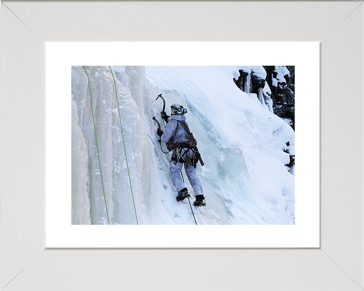 Royal Marine Commando Ice Climbing in Norway Photo Print 30 Commando Marines Wall Art Military Decor UK Posters, Prints, & Visual Artwork Hampshire Prints 10 x 8 White Frame Yes