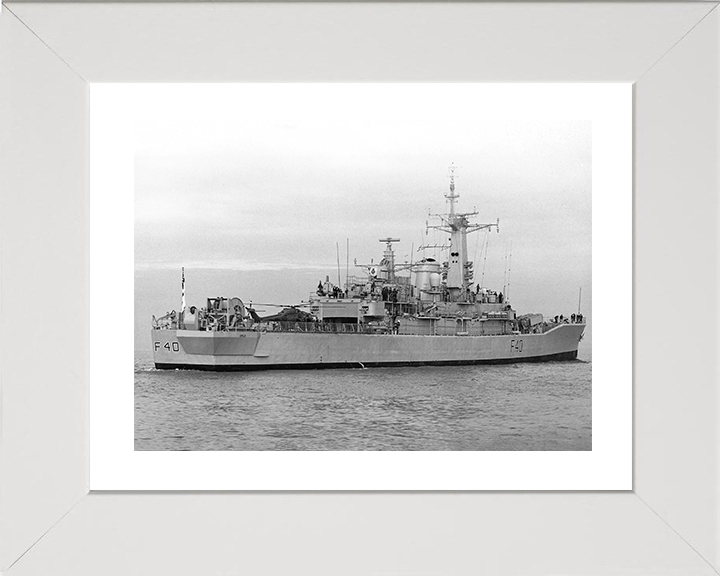 HMS Sirius (F40) Photo Print - At Sea 1984 - Royal Navy Leander Class Frigate Posters, Prints, & Visual Artwork Hampshire Prints 10 x 8 White Frame Yes