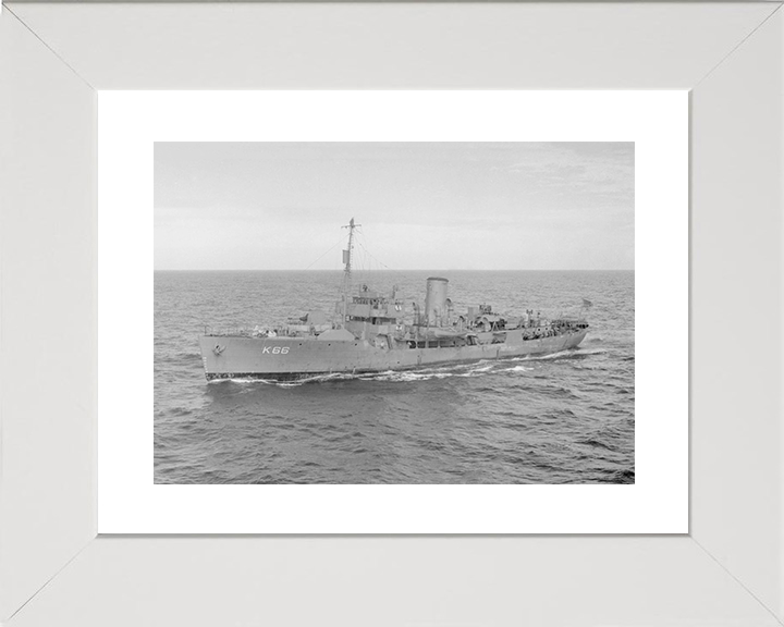 HMS Begonia (K66) Royal Navy Flower Class Corvette Port Side View Photo Print Wall Art Decor Posters, Prints, & Visual Artwork Hampshire Prints 10 x 8 White Frame Yes