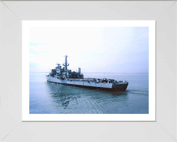 HMS Intrepid (L11) Photo Print - Port Quarter View - Royal Navy Fearless Class Amphibious Ship Hampshire Prints 10 x 8 White Frame Yes