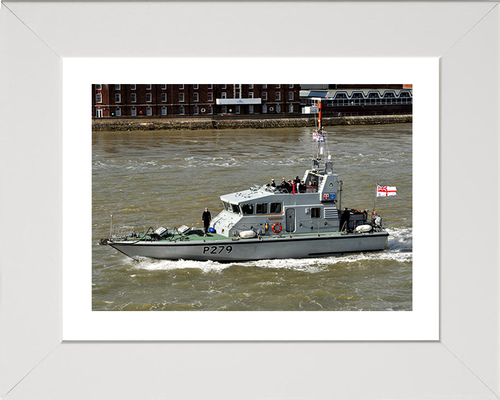 HMS Blazer (P279) Photo Print - Leaving Portsmouth 2014 - Royal Navy Archer Class P2000 Patrol Vessel Posters, Prints, & Visual Artwork Hampshire Prints 10 x 8 White Frame Yes