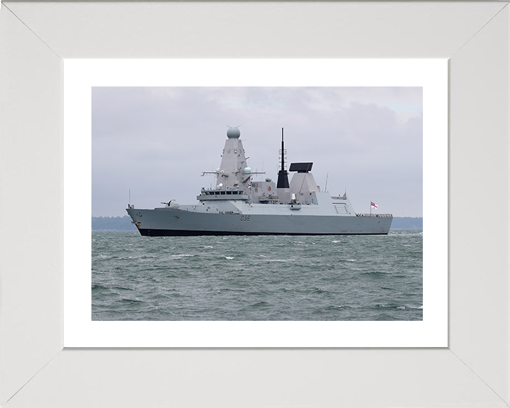 HMS Defender (D36) Royal Navy Type 45 Destroyer Off Portsmouth 2016 Photo Print Wall Art Decor Posters, Prints, & Visual Artwork Hampshire Prints 10 x 8 White Frame Yes