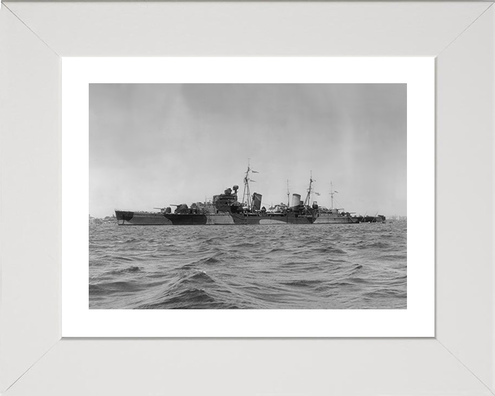 HMS Phoebe (43) Photo Print - At Sea 1950 - Royal Navy Dido Class Cruiser Posters, Prints, & Visual Artwork Hampshire Prints 10 x 8 White Frame Yes