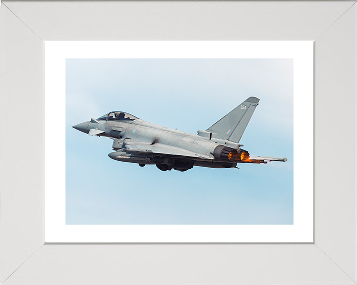 RAF Typhoon after takeoff Photo Print - Royal Air Force Aircraft Hampshire Prints 10 x 8 White Frame Yes
