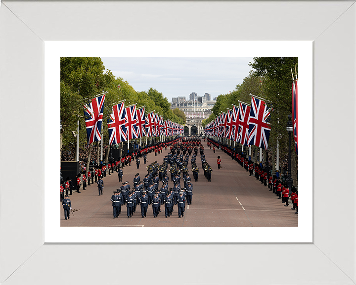 RAF Regiment March down the Mall London Photo Print - Royal Air Force Hampshire Prints 10 x 8 White Frame Yes