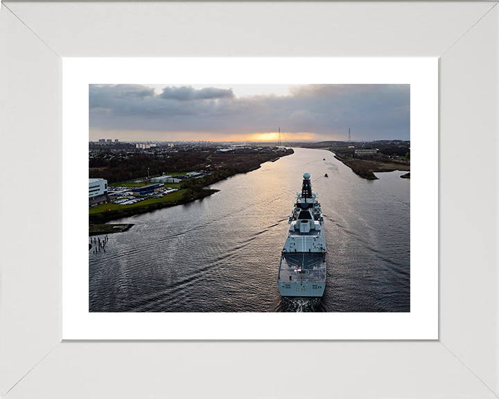HMS Defender (D36) Photo Print - Enters Glasgow 2013 - Royal Navy Type 45 Destroyer Posters, Prints, & Visual Artwork Hampshire Prints 10 x 8 White Frame Yes