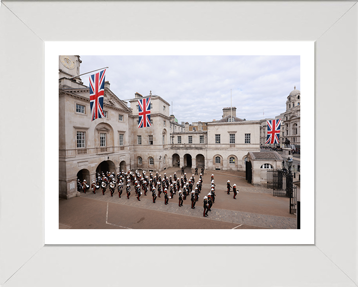 Royal Marines Band Service Marching At Horse Guards London Photo Print Hampshire Prints 10 x 8 White Frame Yes
