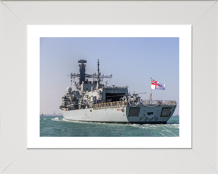 HMS Lancaster (F229) Photo Print - Paying Off 2025 - Royal Navy Type 23 Frigate Posters, Prints, & Visual Artwork Hampshire Prints 10 x 8 White Frame Yes