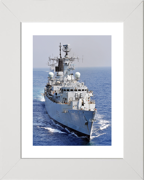 HMS Cumberland (F85) Royal Navy Type 22 Frigate At Sea Portrait Photo Print Wall Art Decor Posters, Prints, & Visual Artwork Hampshire Prints 10 x 8 White Frame Yes