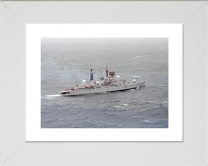 HMS Coventry (D118) Royal Navy Type 42 Destroyer In Open Sea Photo Print Wall Art Decor Posters, Prints, & Visual Artwork Hampshire Prints 10 x 8 White Frame Yes