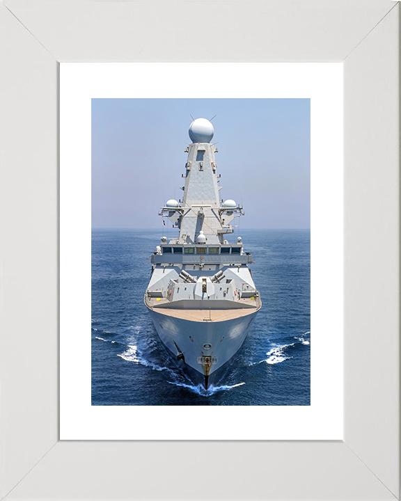 HMS Duncan (D37) Royal Navy Type 45 Destroyer High Bow View Photo Print Wall Art Decor Posters, Prints, & Visual Artwork Hampshire Prints 10 x 8 White Frame Yes