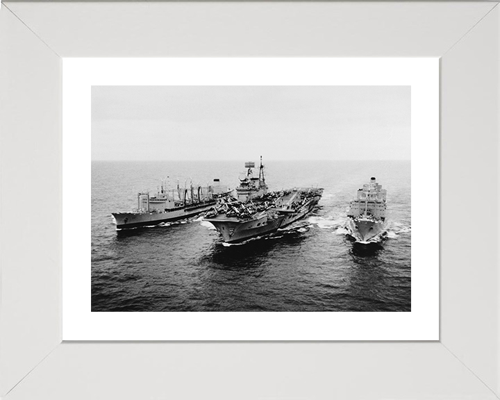 HMS Eagle (R05) Photo Print - RAS 1969 - Royal Navy Audacious Class Aircraft Carrier Hampshire Prints 10 x 8 White Frame Yes