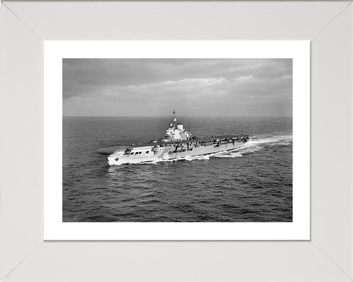 HMS Victorious (R38) Photo Print - At Sea 1941 - Royal Navy Illustrious Class Aircraft Carrier Hampshire Prints 10 x 8 White Frame Yes