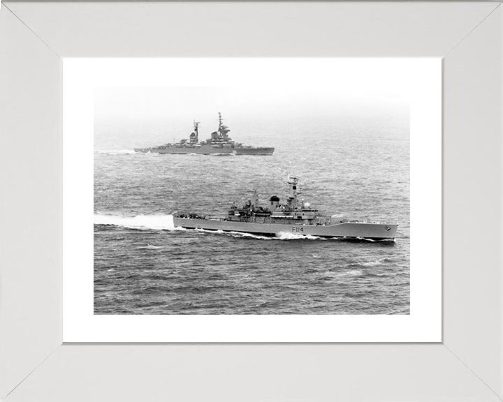 HMS Ajax (F114) Photo Print - North Sea 1976 - Royal Navy Leander Class Frigate Posters, Prints, & Visual Artwork Hampshire Prints 10 x 8 White Frame Yes