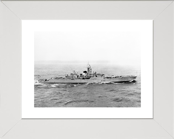 HMS Berwick (F115) Royal Navy Rothesay Class Frigate Starboard Beam View Photo Print Wall Art Decor Posters, Prints, & Visual Artwork Hampshire Prints 10 x 8 White Frame Yes