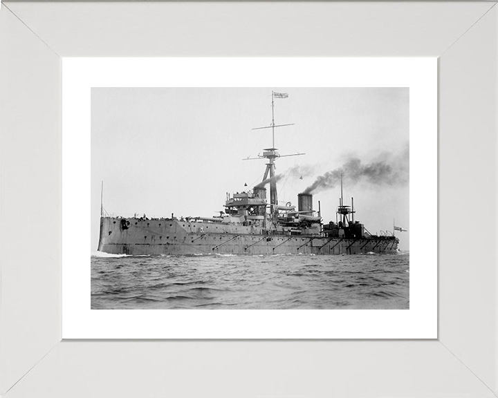 HMS Dreadnought (1906) Photo Print - at sea - Royal Navy Dreadnought Battleship Posters, Prints, & Visual Artwork Hampshire Prints 10 x 8 White Frame Yes