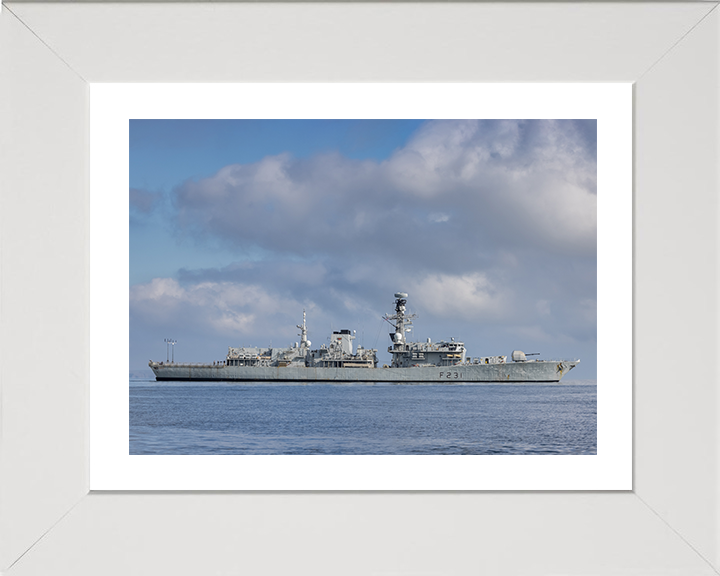 HMS Argyll (F231) Photo Print - Starboard View 2021 - Royal Navy Type 23 Frigate Posters, Prints, & Visual Artwork Hampshire Prints 10 x 8 White Frame Yes