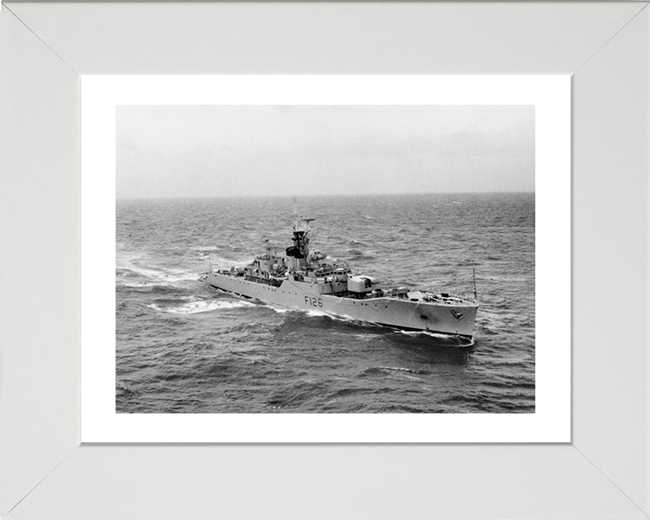 HMS Plymouth (F126) Photo Print - At Sea 1962 - Royal Navy Rothesay Class Frigate Hampshire Prints 10 x 8 White Frame Yes
