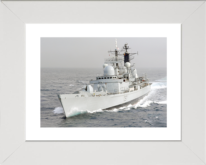 HMS Edinburgh (D97) Royal Navy Type 42 Destroyer At Sea Photo Print Wall Art Decor Posters, Prints, & Visual Artwork Hampshire Prints 10 x 8 White Frame Yes