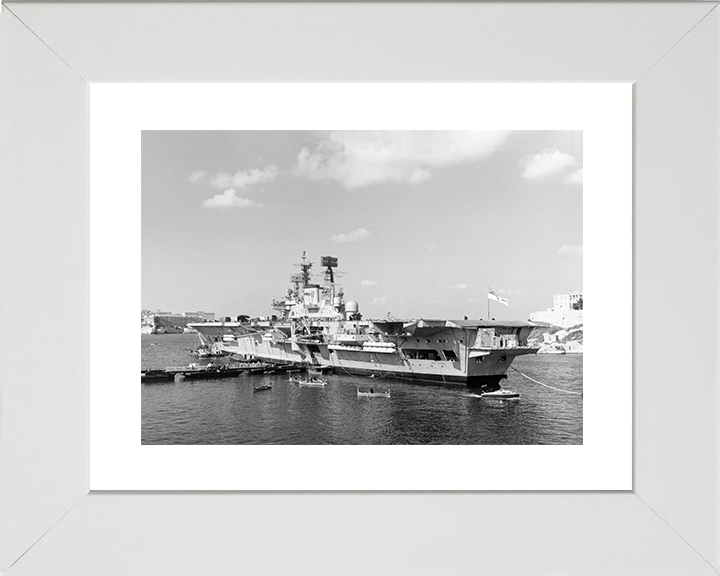 HMS Ark Royal (R09) Royal Navy Audacious Class Aircraft Carrier Alongside Photo Print Wall Art Decor Posters, Prints, & Visual Artwork Hampshire Prints 10 x 8 White Frame Yes
