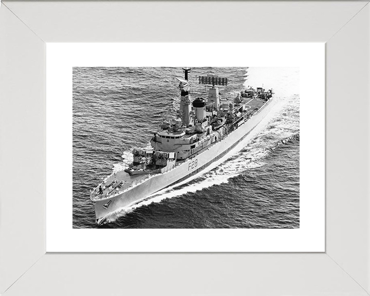 HMS Cleopatra (F28) Royal Navy Leander Class Frigate High Port Bow View Photo Print Wall Art Decor Posters, Prints, & Visual Artwork Hampshire Prints 10 x 8 White Frame Yes