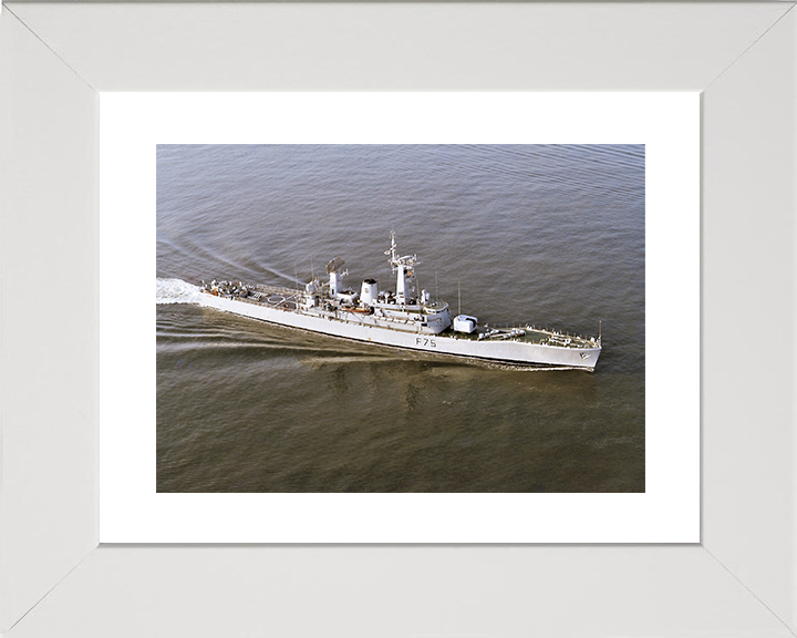 HMS Charybdis (F75) Royal Navy Leander Class Frigate From Above Photo Print Wall Art Decor Posters, Prints, & Visual Artwork Hampshire Prints 10 x 8 White Frame Yes