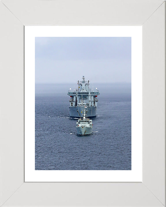 RFA Wave Knight (A389) Photo Print - Bow View at Sea - Royal Fleet Auxiliary Wave Class Tanker Hampshire Prints 10 x 8 White Frame Yes