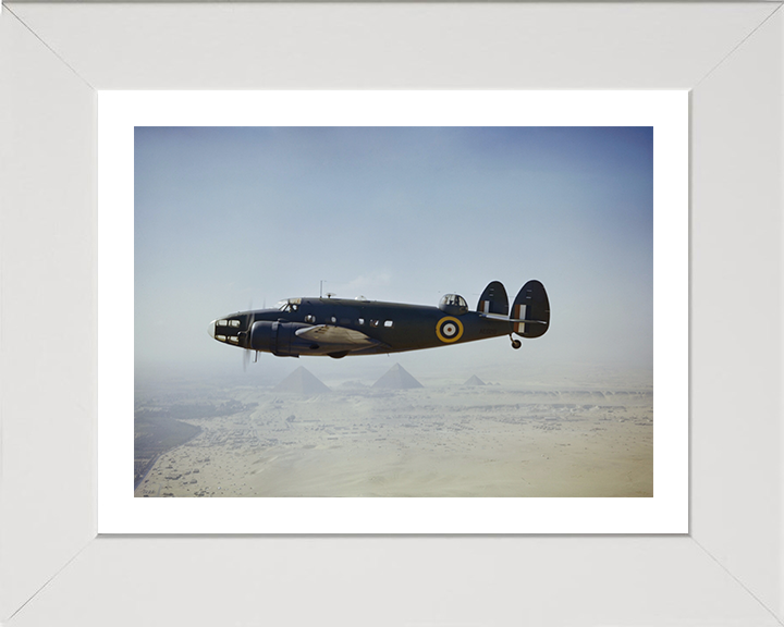 RAF Lockheed Hudson VI in Flight Photo Print - Royal Air Force Aircraft Hampshire Prints 10 x 8 White Frame Yes