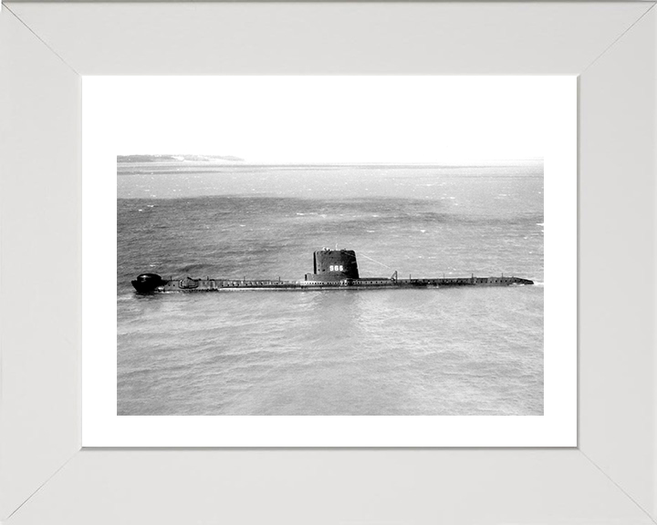 HMS Alderney (S66) (P416) Photo Print - Port Beam View - Royal Navy Amphion Class Submarine Hampshire Prints 10 x 8 White Frame Yes