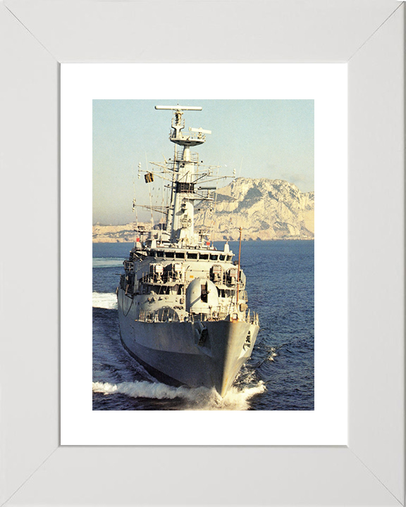 HMS Alacrity (F174) Royal Navy Type 21 Frigate Photo Print Bow View Wall Art Naval Decor Posters, Prints, & Visual Artwork Hampshire Prints 10 x 8 White Frame Yes