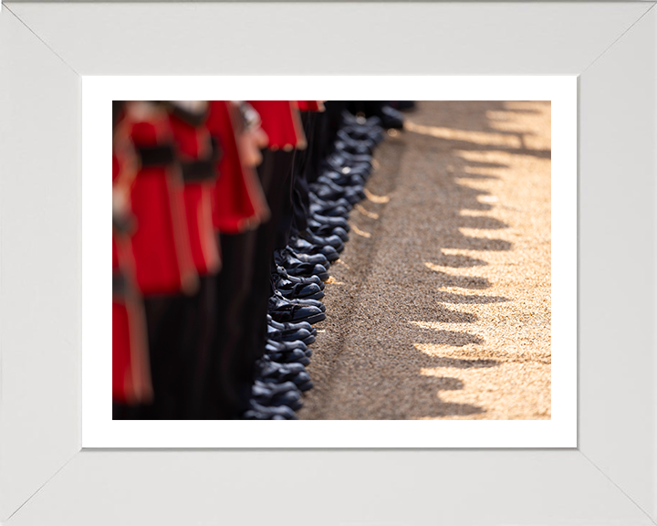 Welsh Guards Boots on Parade in London Photo Print - British Army Hampshire Prints 10 x 8 White Frame Yes