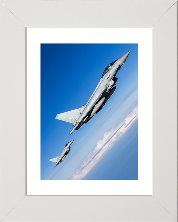 RAF Typhoon Jets In Flight Over Nevada 2026 Royal Air Force Aircraft Photo Print Wall Art Aviation Decor UK Posters, Prints, & Visual Artwork Hampshire Prints 10 x 8 White Frame Yes
