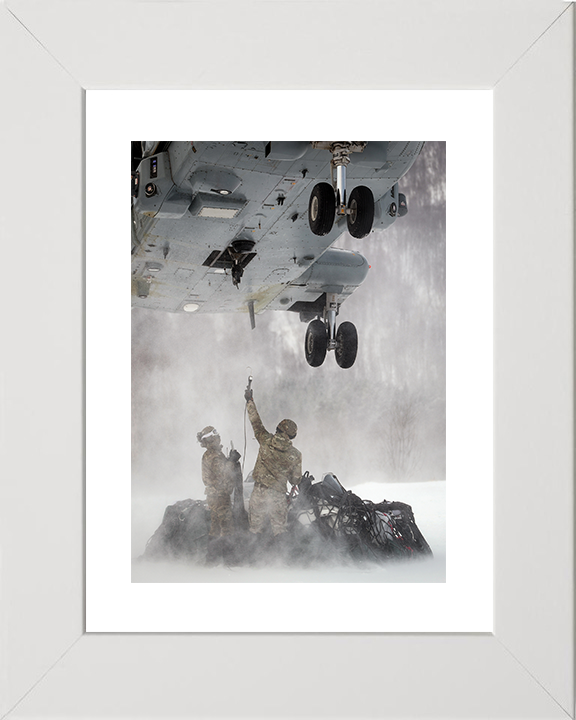 Royal Marine Commandos Attach an Underslung Load Photo Print 45 Commando Marines Wall Art Military Decor Posters, Prints, & Visual Artwork Hampshire Prints 10 x 8 White Frame Yes
