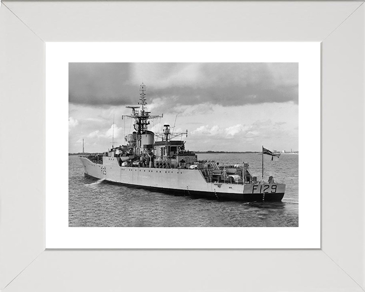HMS Rhyl (F129) Photo Print - At Sea 1960 - Royal Navy Rothesay Class Frigate Posters, Prints, & Visual Artwork Hampshire Prints 10 x 8 White Frame Yes