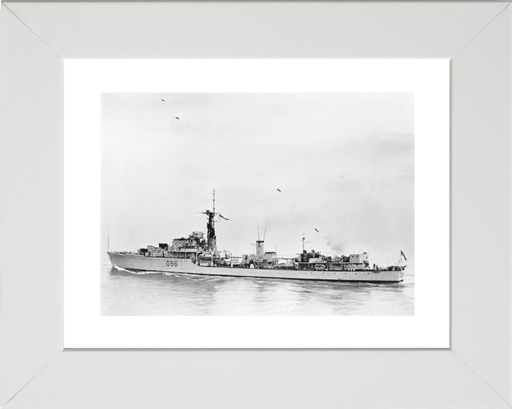 HMS Crossbow (G96) Royal Navy Weapon Class Destroyer Firing Photo Print Wall Art Decor Posters, Prints, & Visual Artwork Hampshire Prints 10 x 8 White Frame Yes