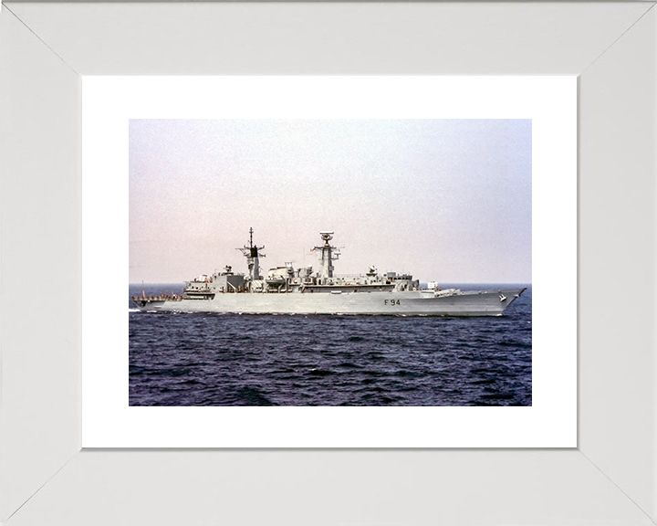 HMS Brave (F94) Royal Navy Type 22 Frigate Low Starboard Beam View Photo Print Wall Art Decor Posters, Prints, & Visual Artwork Hampshire Prints 10 x 8 White Frame Yes