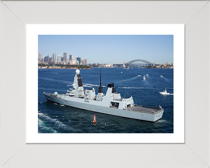 HMS Daring (D32) Photo Print - Sydney Harbour 2013 - Royal Navy Type 45 Destroyer Posters, Prints, & Visual Artwork Hampshire Prints 10 x 8 White Frame Yes