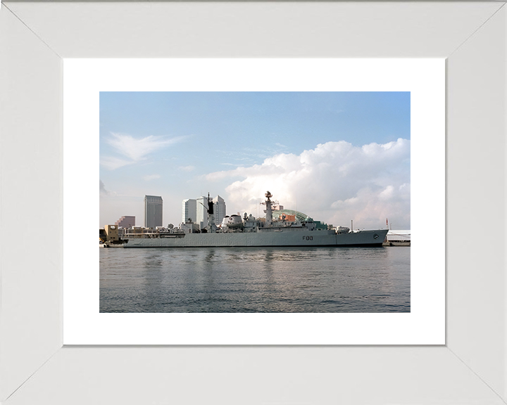 HMS Broadsword (F88) Royal Navy Type 22 Frigate Alongside Photo Print Wall Art Decor Posters, Prints, & Visual Artwork Hampshire Prints 10 x 8 White Frame Yes