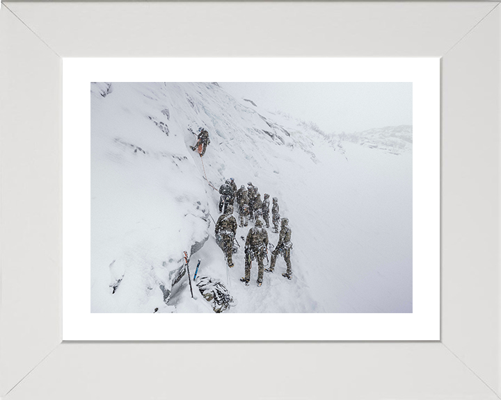 Royal Marines Commando Ice Climbing in Norway Photo Print - Mountain Leaders Course Hampshire Prints 10 x 8 White Frame Yes
