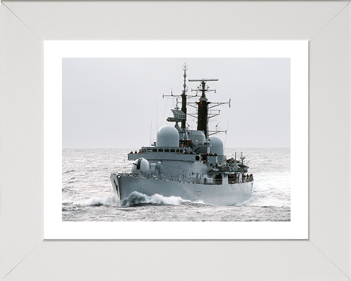 HMS Liverpool (D92) Photo Print - Underway 1986 - Royal Navy Type 42 Destroyer Hampshire Prints 10 x 8 White Frame Yes