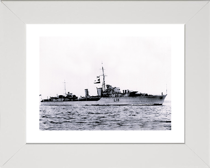 HMS Zulu (L18) Photo Print - at sea - Royal Navy Tribal Class Destroyer Posters, Prints, & Visual Artwork Hampshire Prints 10 x 8 White Frame Yes