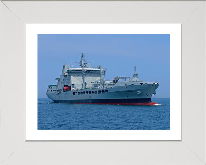 RFA Tiderace (A137) Photo Print - Low Starboard View - Royal Fleet Auxiliary Tide Class Tanker Hampshire Prints 10 x 8 White Frame Yes