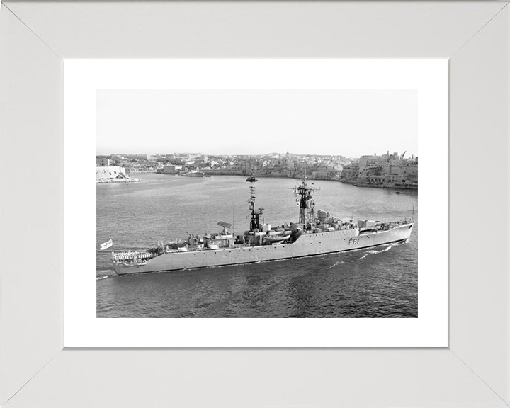 HMS Llandaff (F61) - Valletta 1961 - Royal Navy Salisbury Class Frigate Photo Print Wall Art Naval Decor UK Posters, Prints, & Visual Artwork Hampshire Prints 10 x 8 White Frame Yes