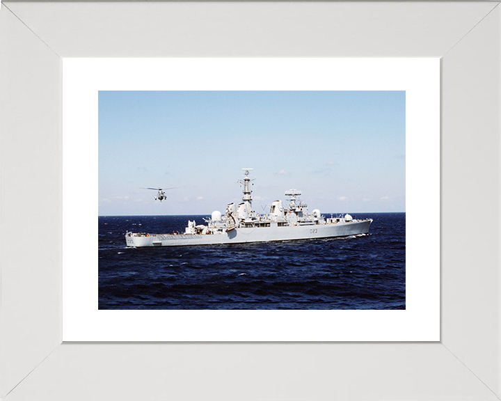 HMS Bristol (D23) Royal Navy Type 82 Destroyer With Helicopter Photo Print Wall Art Decor Posters, Prints, & Visual Artwork Hampshire Prints 10 x 8 White Frame Yes