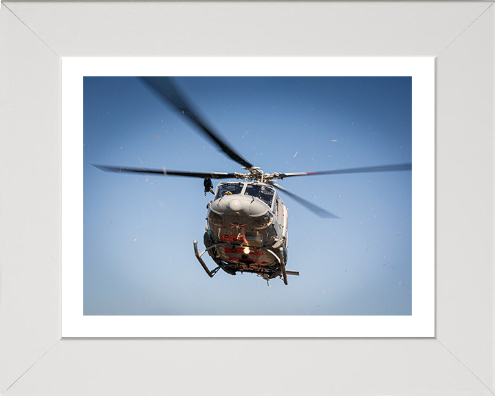 RAF Griffin HA2 Helicopter in flight Photo Print - Royal Air Force Aircraft Hampshire Prints 10 x 8 White Frame Yes
