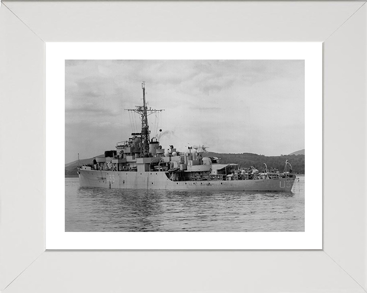 HMS Opossum (U33) Photo Print - Port Side View 1945 - Royal Navy Black Swan Class Sloop Posters, Prints, & Visual Artwork Hampshire Prints 10 x 8 White Frame Yes