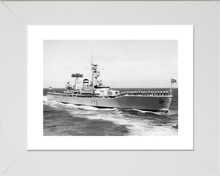 HMS Charybdis (F75) Royal Navy Leander Class Frigate Cheer Ship Photo Print Wall Art Decor Posters, Prints, & Visual Artwork Hampshire Prints 10 x 8 White Frame Yes