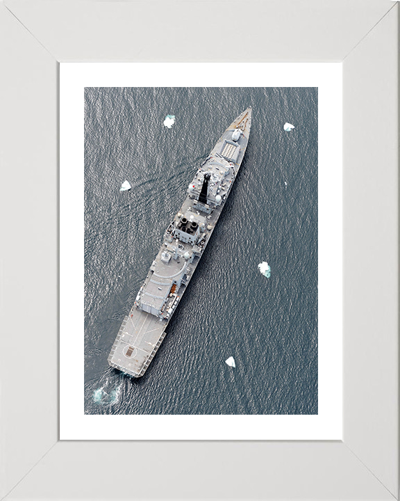 HMS Montrose (F236) Photo Print - South Atlantic 2011 - Royal Navy Type 23 Frigate Hampshire Prints 10 x 8 White Frame Yes