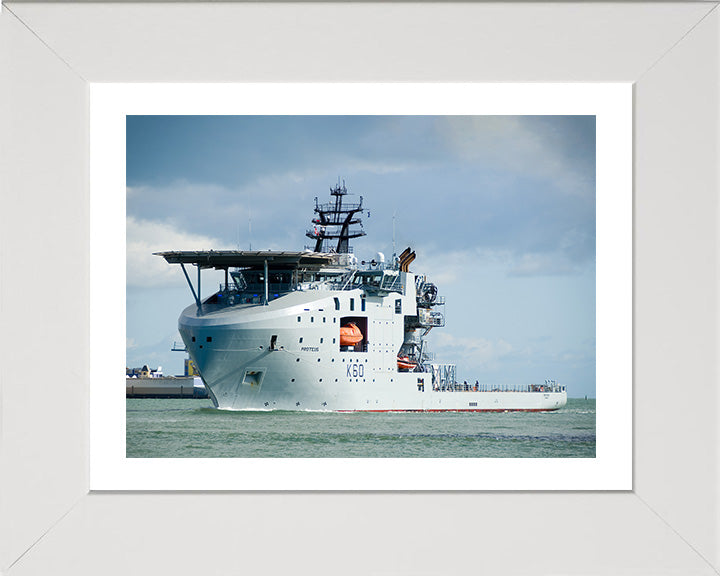 RFA Proteus (K60) Photo Print - Port Side View - Royal Fleet Auxiliary Ocean Surveillance Ship Hampshire Prints 10 x 8 White Frame Yes